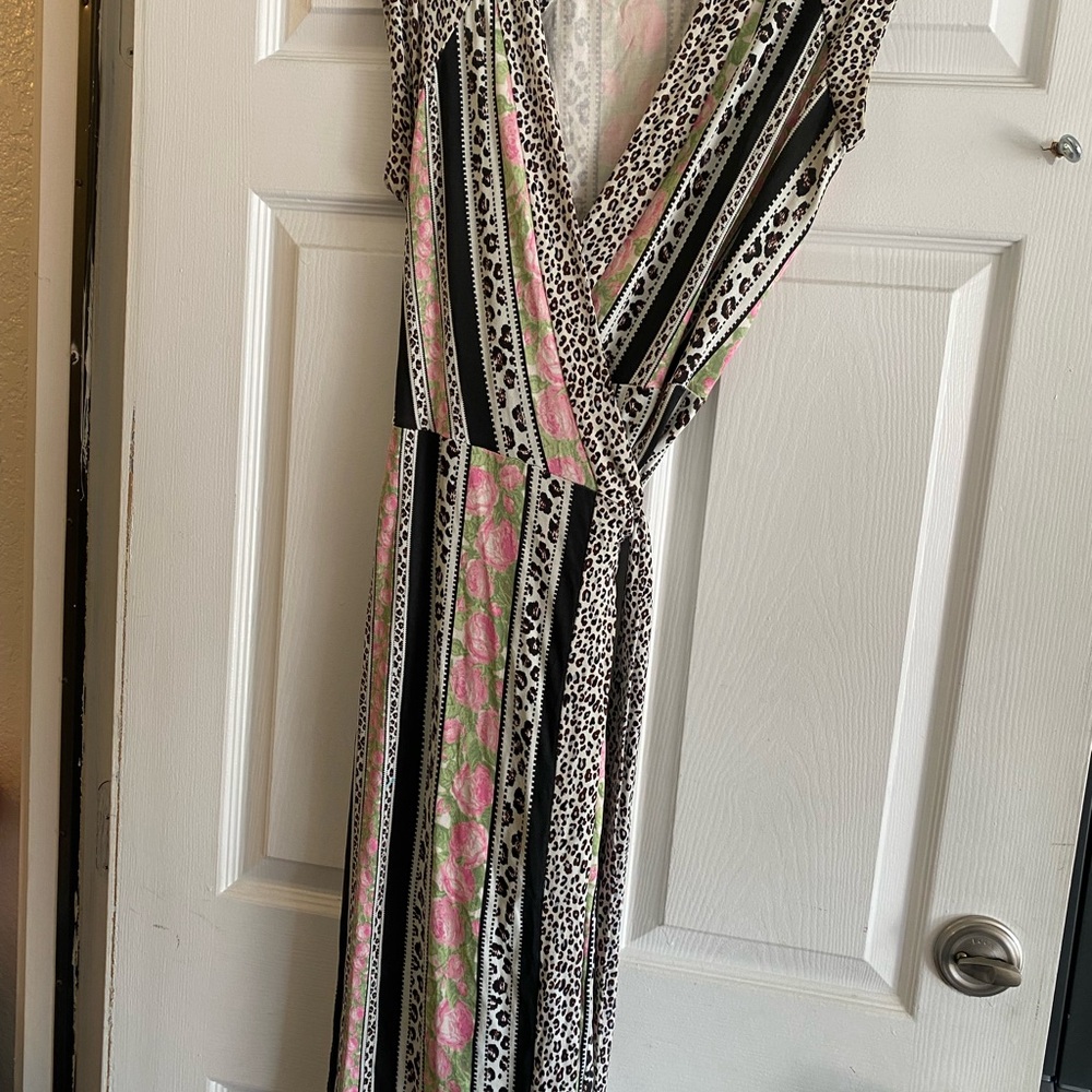 Diane Von Furstenberg Vintage Black and Pink Wrap Dress